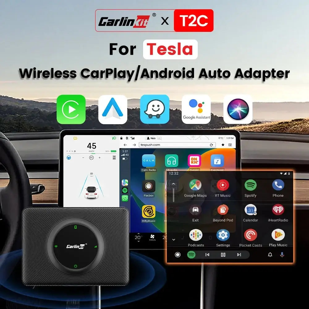 Tesla To CarPlay And Android Auto Wireless Adapter Carlinkit