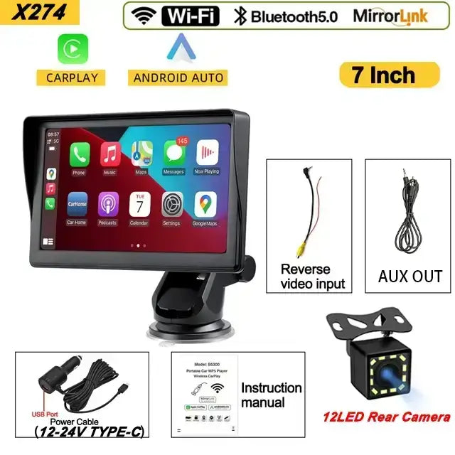 Carplay Wireless Touch Screen Android Auto 7-Inch Radio